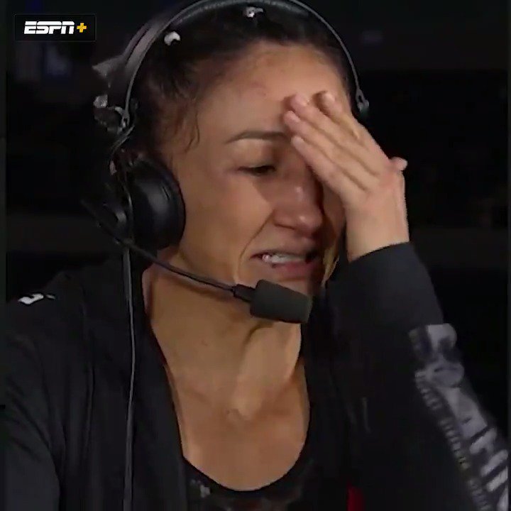 On the ESPN+ Post Show, @CarlaEsparza1 had the same reaction we all did to her armbar escape #UFCMexico