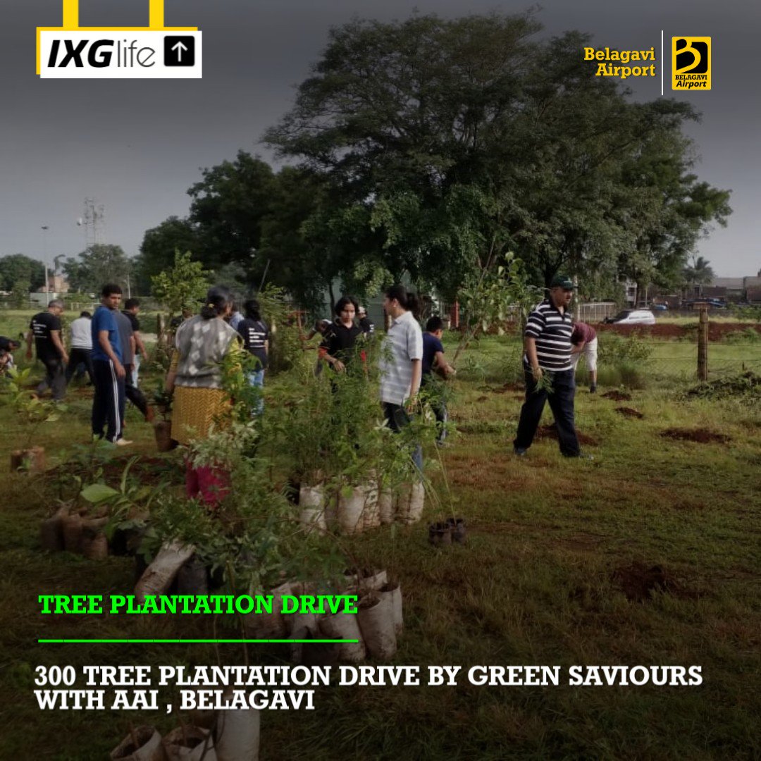 #IXGlife : 

300 trees plantation drive was conducted in #BelagaviAirport premises today by #GreenSaviours team with #AAI 

#GreenFieldAirport #Green #IXG @ushapadhee1996 @IndiGo6E @flyspicejet @OfficialStarAir @airindiain @AAI_Official @aaiblgairport