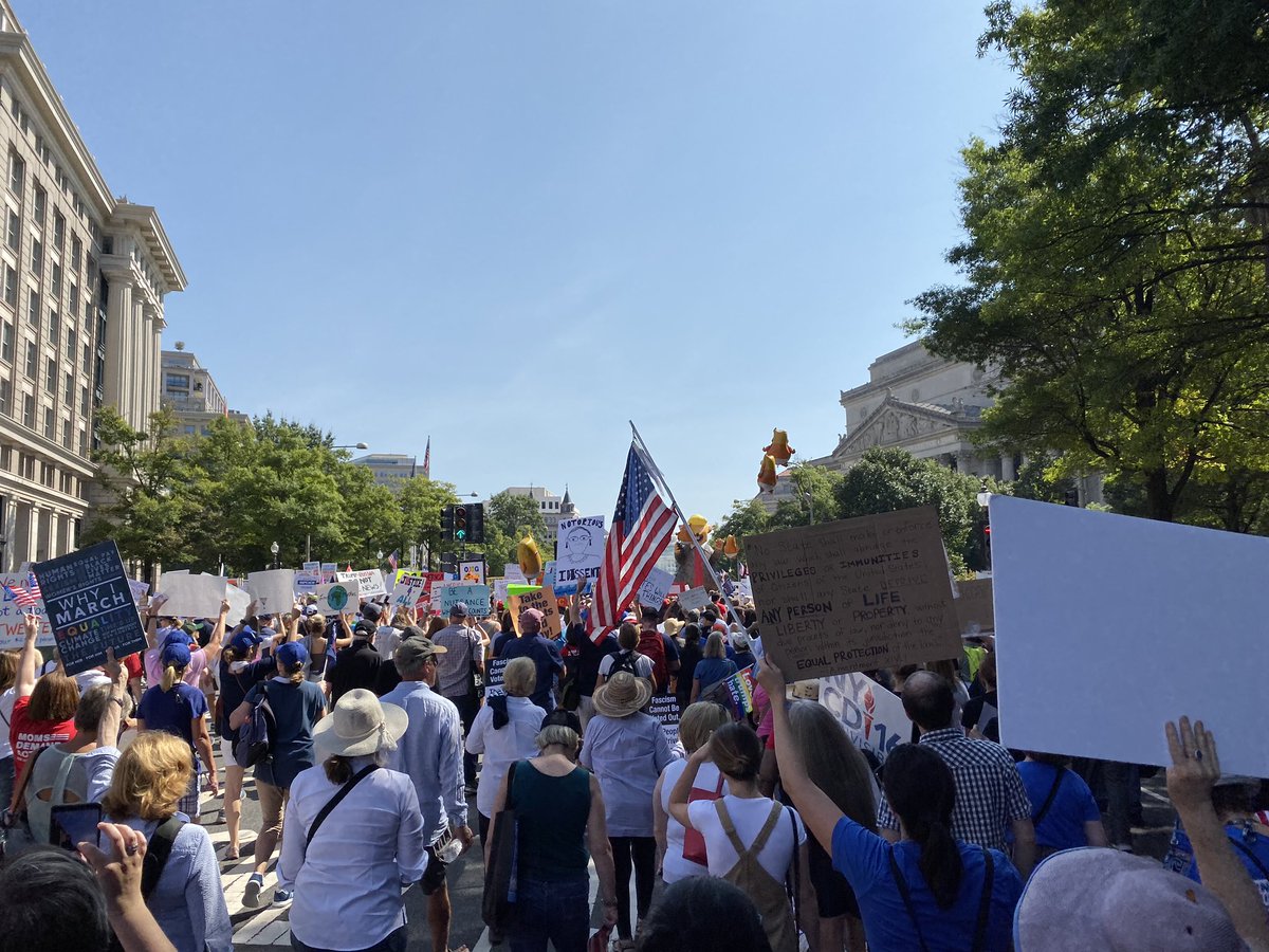 This is what Democracy looks like!   #WeThePeople  #WeThePeopleMarch  #WeThePeopleMarch2019  #BabytRump  #Impeach45 – at  Trump International Hotel Washington, D.C.