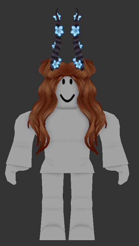Erythia On Twitter Designed Some Tall And Thin Gazelle Like Horns With Pretty Blue Flowers Roblox Robloxugc - roblox horns id
