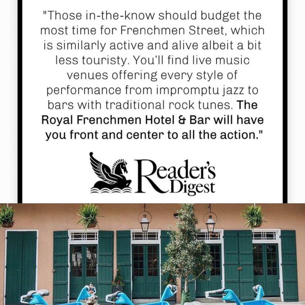 C2CCollector's tweet photo. RoyalFrenchmenHotel Bar Gallery And Weddings. Recently renovated the 1820’s Mansion is Fun, Elegant And locally owned . On Frenchmen Street At Royal. Book Direct by calling us at 504 619 9660 and Save 20% OFF our regular published price. Surround yourself with Music, Art and Love https://t.co/3YbGyalbQn