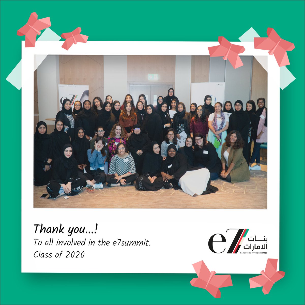 e7banat's tweet photo. #thankyou to all those who made our #e7summit for the #classof2020 such an amazing success - #workshop #facilitators, #volunteers, #mentors and #supporters. The #e7team and the #e7banat can't be #grateful enough! #uae #socialimpact #accelerator https://t.co/fHNPZ5EFIE