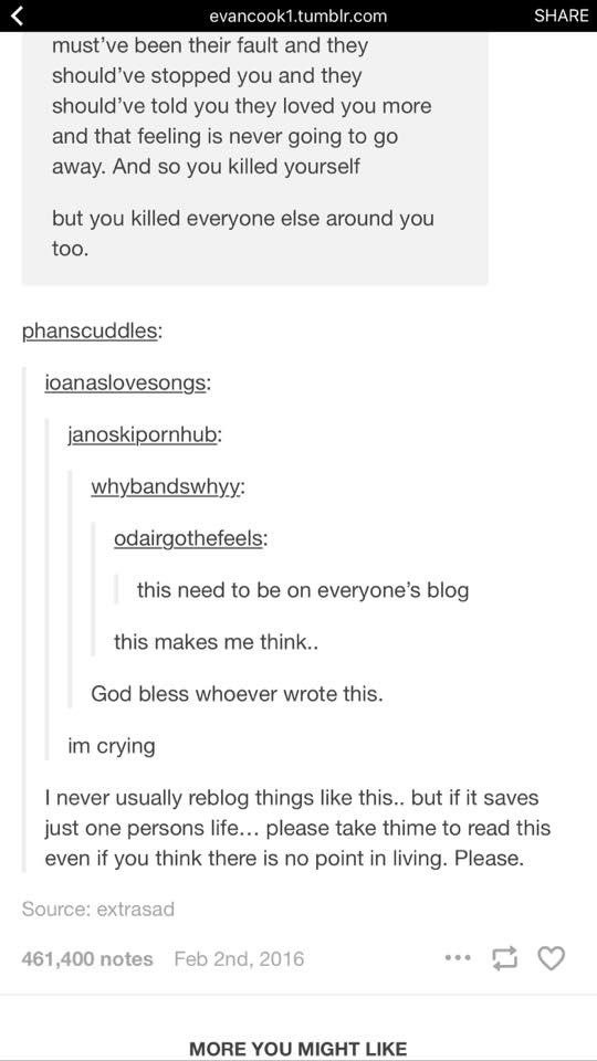 "What happens after you kill yourself?" 

If you've thought about it, you need to read this.