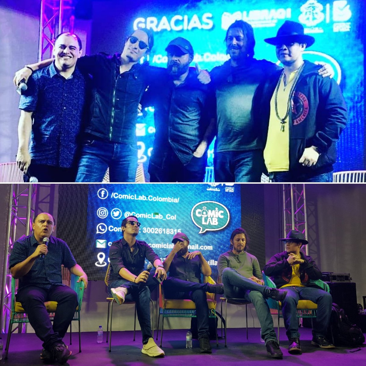 ComicLab_Col's tweet photo. Momentos de nuestras charlas en @ferialibraq con @Shadiaminart, #MarioCabrera @gapexgamora #BorisRíos de @VnD_HobbyStore y #CarlosGarcía en @barranquillacpt
#CharlaComicLab #ComicLab #Libraq2019 #ferialibraq #MilLibrosMilVoces #Barranquilla #CapitalDeVida #Comic #ComicLab https://t.co/mQd2mQ9bGY