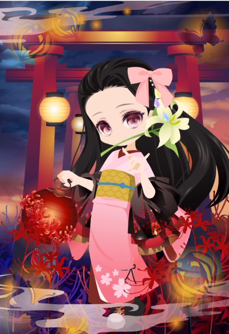 kogeさんがTwitterに投稿した竈門禰豆子(鬼滅の刃)のイラスト。