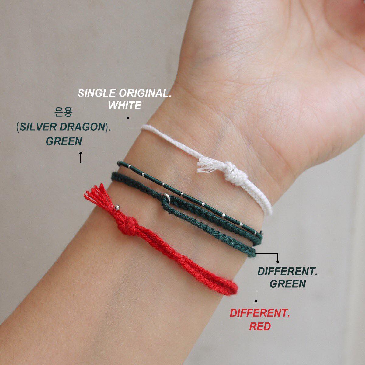 V Inspired Green Thread Bracelet BTS Taehyung Bracelet 