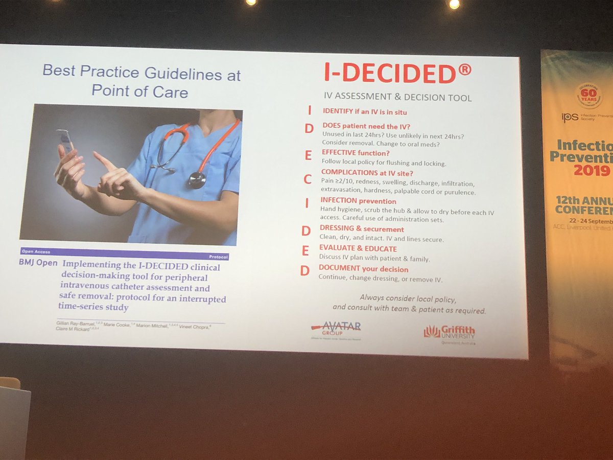 Love this checklist- so important to take peripheral IVs seriously. Great work by Claire Rickard’s research team. <a href="/IPS_Infection/">IPS</a> <a href="/Claire_AVATAR/">Prof Claire Rickard</a> #IP2019