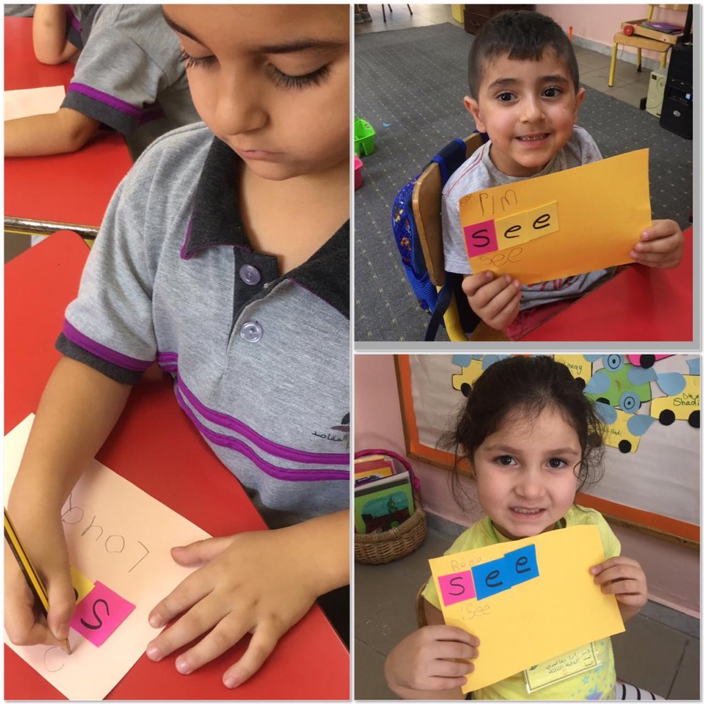ghina_jomaa's tweet photo. After introducing high frequency "see", kg3 learners were able to choose its letters, paste them correctly and write it independently. #inqire #fun #HFWs @DawhaHighSchool @FThaalby @RanaDemasi https://t.co/1AZwjxuTMd