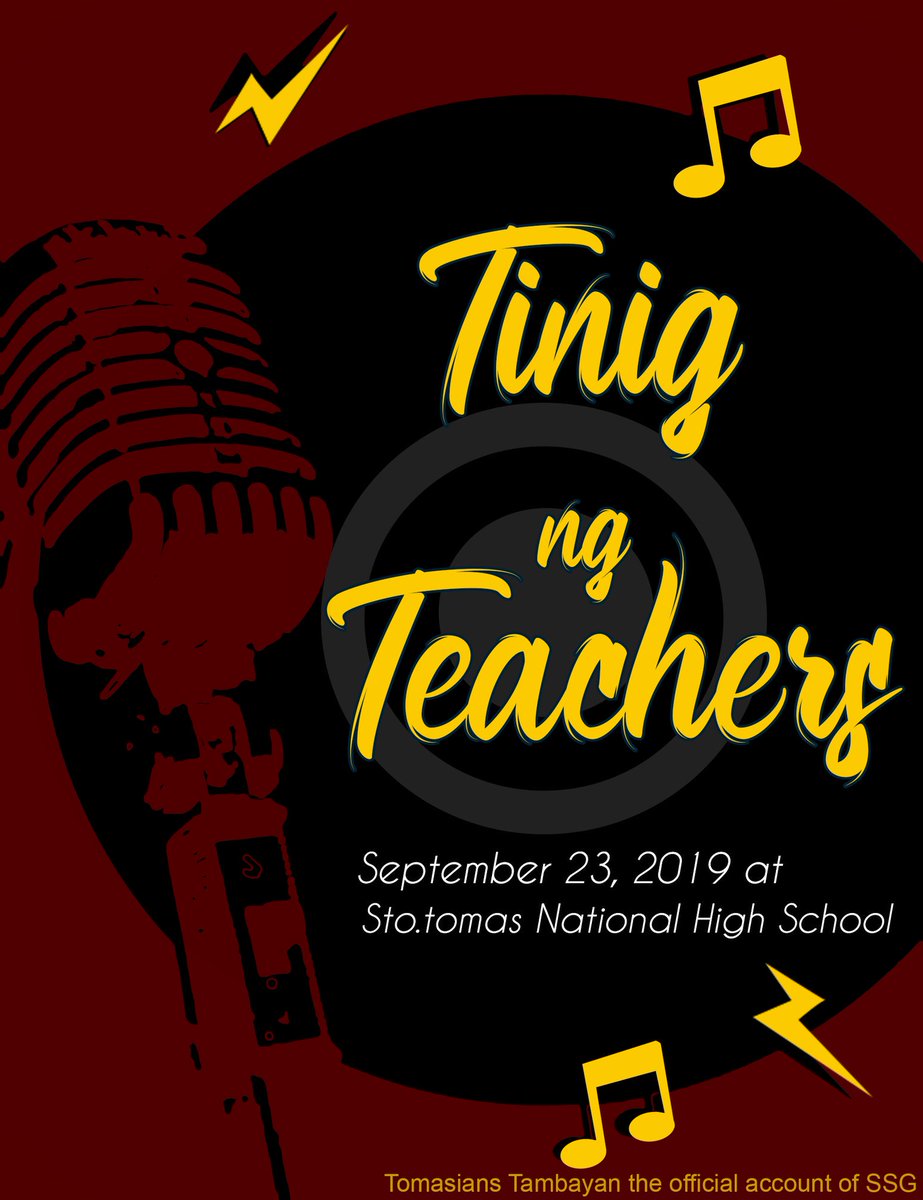 ssgtomasians's tweet photo. Tomasians! Prepare to be amazed and mesmerized by the voices of our dear teachers in the Tinig ng Teachers 2019! Tomorrow after the flag ceremony.
#SSGUpdates #TinigNgTeachers #WorldTeachersMonth https://t.co/IbM8xZbHDO