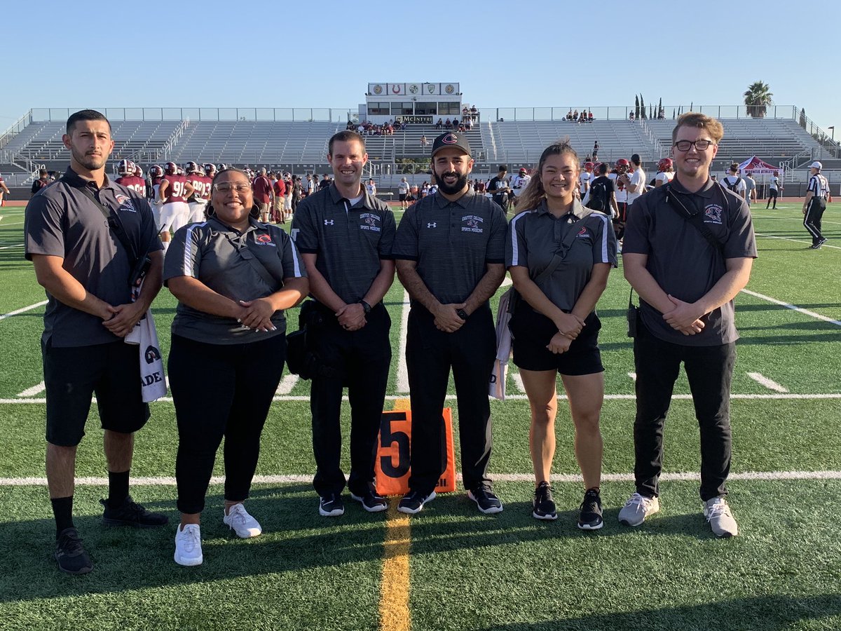 chaffey_at's tweet photo. Week number three ✅ 
Shout out to the amazing athletic training staff for today’s game! We appreciate the dedication everyone puts into the program everyday. Keep working hard💪🏽
#chaffey_at #athletictraining #ATC #chaffeycollege https://t.co/ksPw9PcQ6r