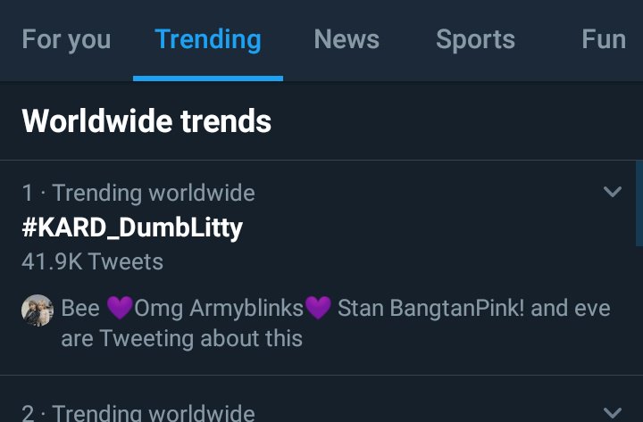 bangpinkardexid's tweet photo. I still can't believe we got KARD trending number one 😭 #KARD_DumbLitty #DumbLitty @KARD_Official https://t.co/HWczmYD5uz