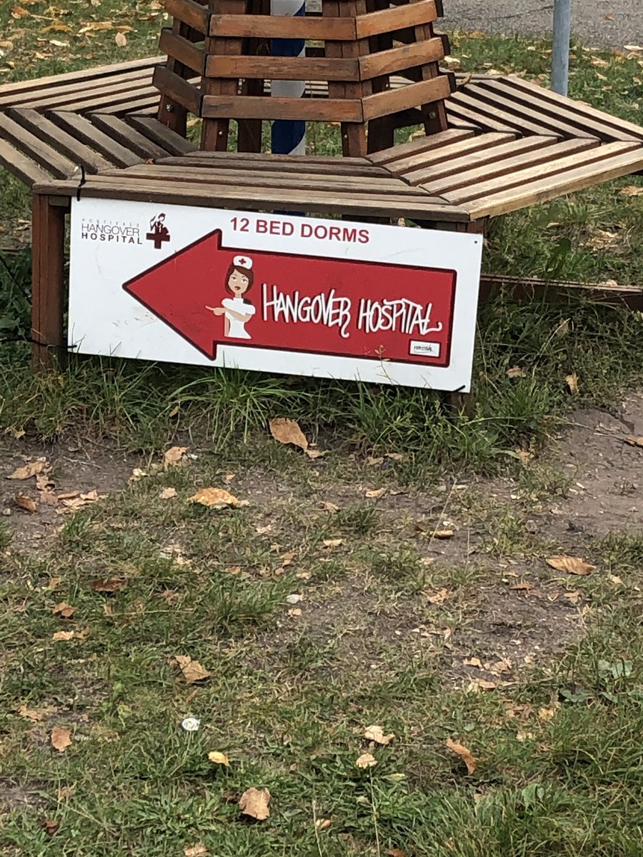 Thalkirchen's tweet photo. In diesem Jahr mit Hinweisschildern auf das Hangover Hospital #Campingplatz #Intersuff https://t.co/AVSI71r6vr