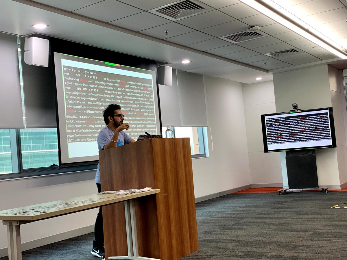 SaiyamPathak's tweet photo. Another successful @Docker meetup, thank you all who attended my session on @kubernetesio security.
My inspirations for this talk @lizrice @IanColdwater @iteration1
Crowd liked 3A's of k8s,
#kubebench,
@CloudNativeFdn security tooling &
k8s Pod and network security policies https://t.co/dy9iD81idQ