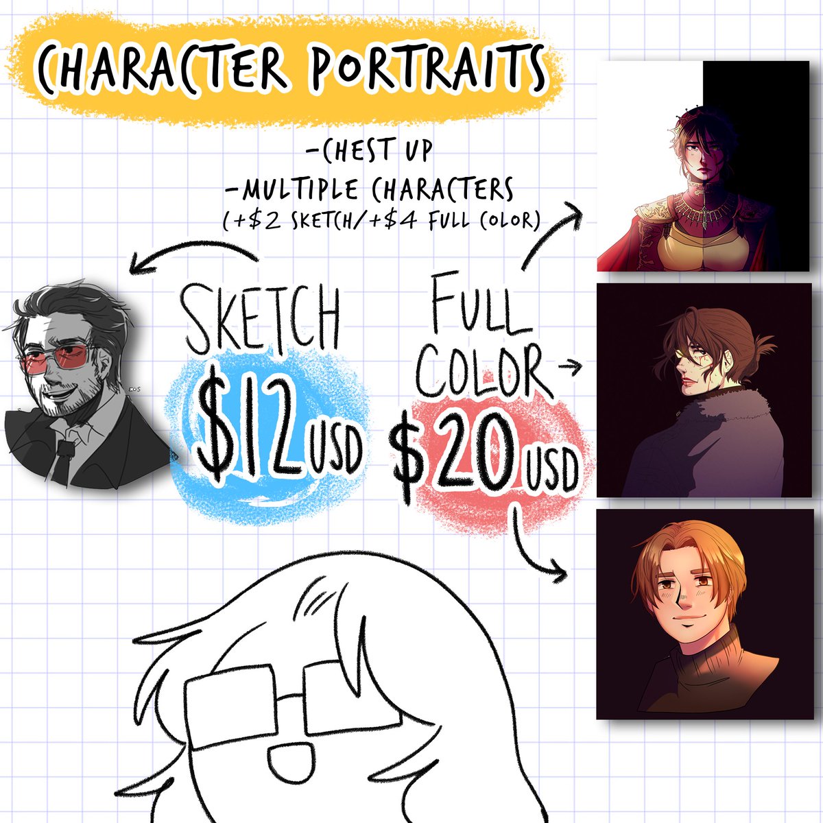 I opened my commissions! I'm absolutely broke right now, and anything will help me. If you could share this, it would mean a lot :0 
