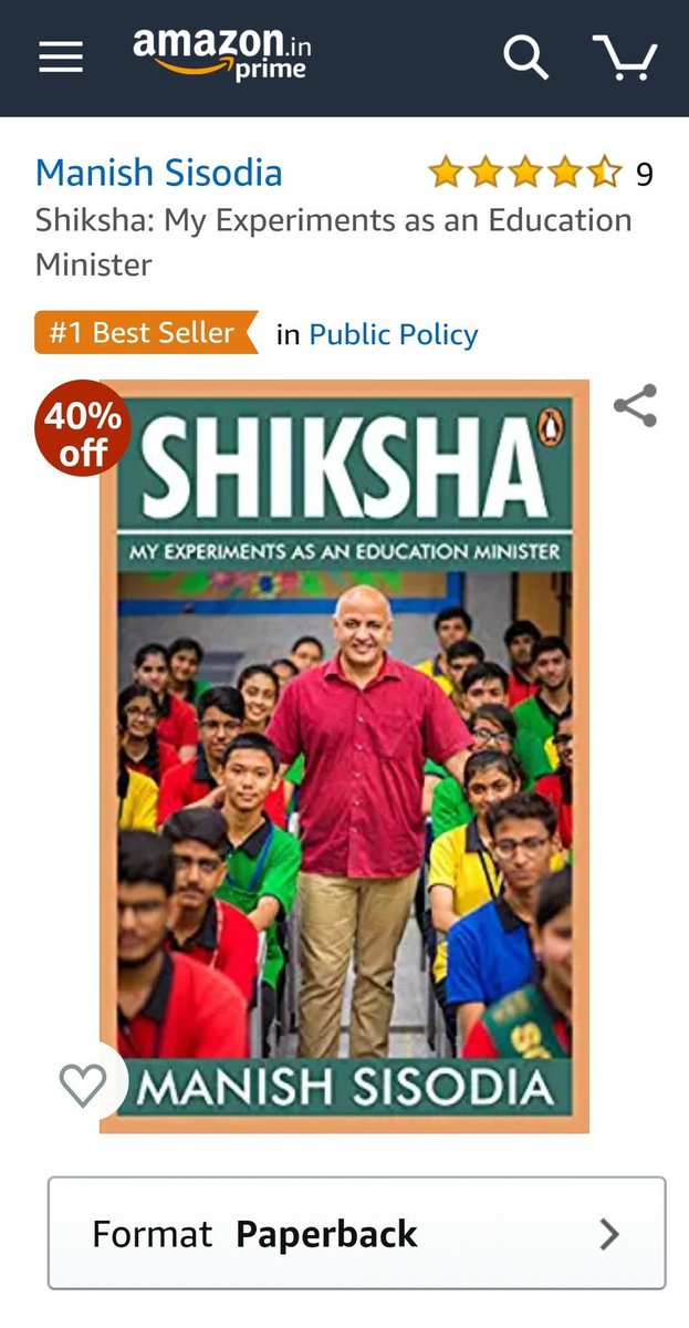 rupiiism's tweet photo. #ShikshaTheBook by Delhi's Education Minister and Dy. CM Sh. @msisodia is a #1 Best Seller on Amazon already! 

Grab one ASAP if you haven't as yet! 

#AAPsEducationModel #DelhiEducationRevolution https://t.co/5iqqWWgf3z