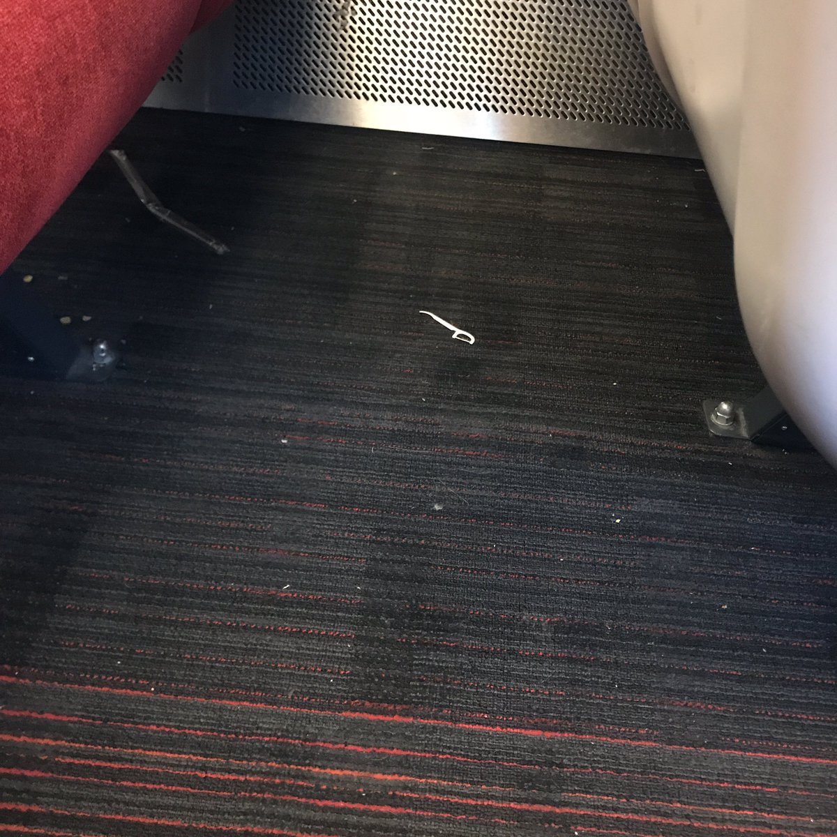 caroms22's tweet photo. @LNER just boarded the 8am from York to LXK and look at the state of it.... clearly hasn’t been cleaned this morning. It’s disgusting https://t.co/XzIyqHDLvF