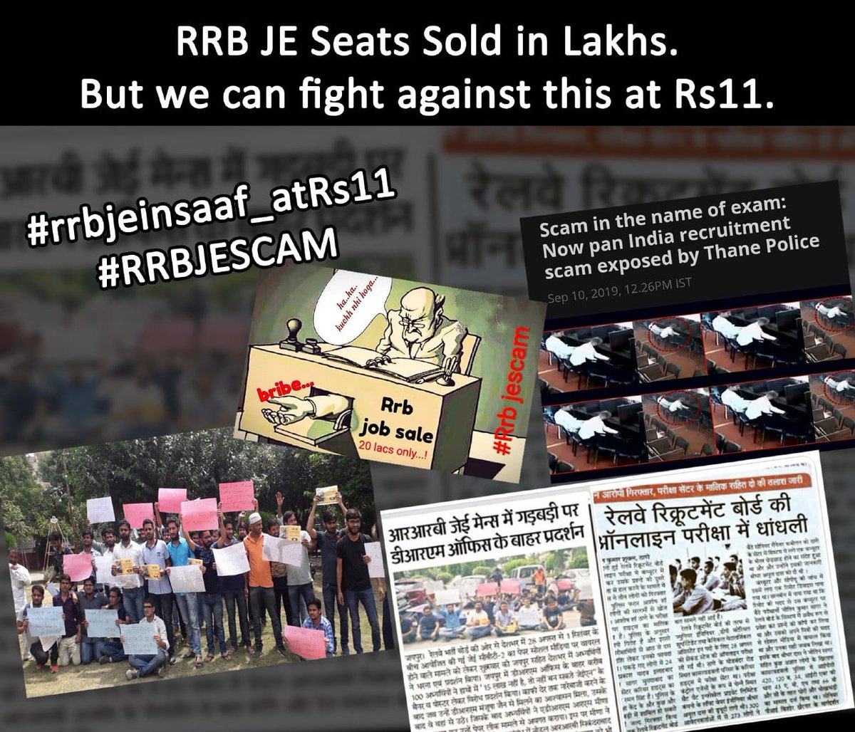 doval_indian's tweet photo. Dear @RahulGandhi  we are giving you Challenge  to Join Campaign #rrbjeinsaaf_atRs11 for fighting corruption in #RRBJESCAM Please join and Support Us.
@PMOIndia @AnupamConnects @amitmalviya @PiyushGoyal @RailMinIndia https://t.co/ZlTHbAHIlv
