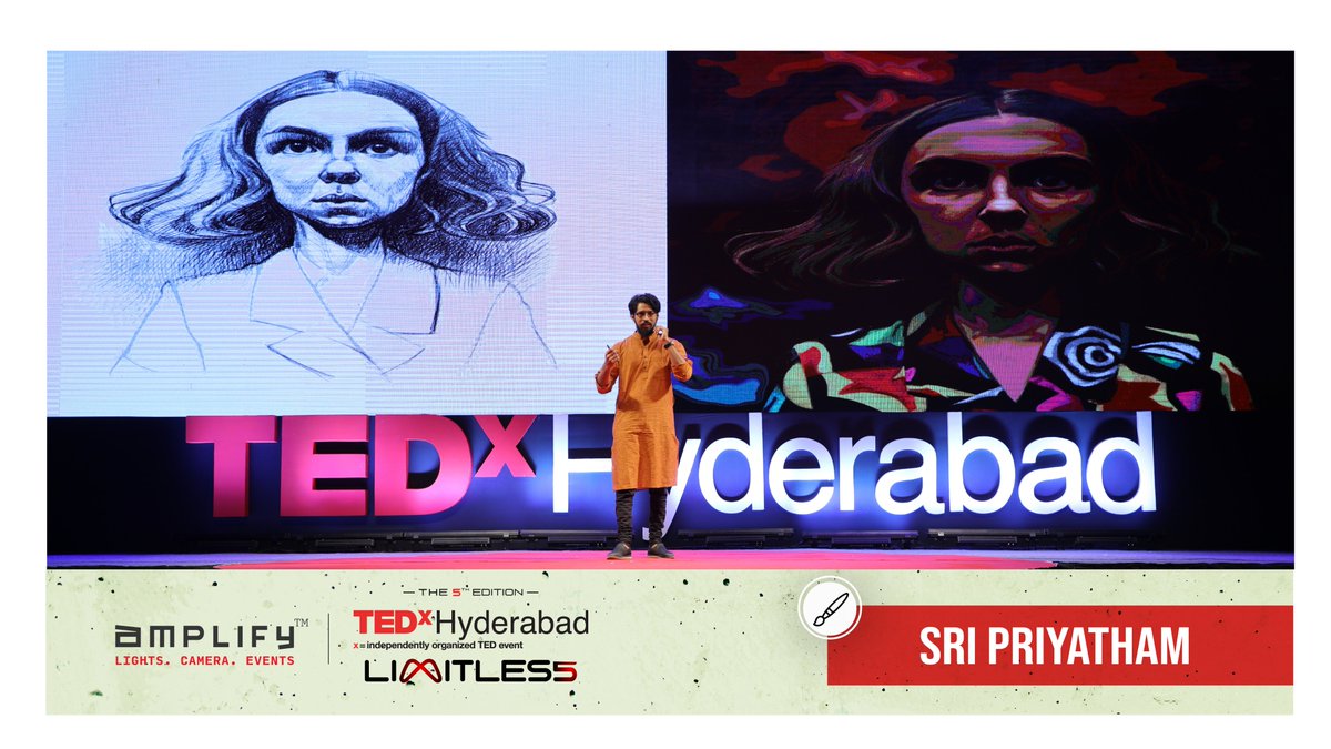 'There's another blank screen staring...awaiting for limitless opportunities' - says Sri Priyatham at TEDxHyderabad 2019, who also calls himself the backbench doodler.
@tedxhyd @sri_priyatham
#TEDxHyd #goAmplify #Hyderabad #VideoPartner