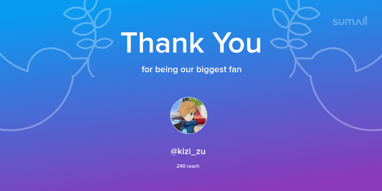 Our biggest fans this week: kizi_zu. Thank you! via sumall.com/thankyou?utm_s…