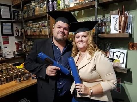 MikeCovell's tweet photo. Thank you @HullGinSchool @HullsGinMan for having us.  I not only learnt more about gin than I ever thought possible, I did science, and made a sweet, zesty gin, and graduated. 

#HullGin #MadeinHull #RippersOldTomGin https://t.co/iyzOfTyikb