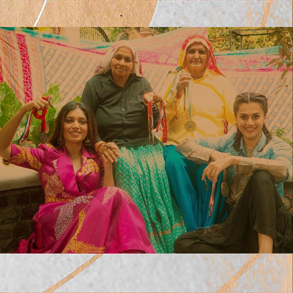 bhumipednekar's tweet photo. When the Real दादियाँ met the Reel दादियाँ
#ThrowingItWayBack
#SaandhKiAankh Trailer Out tomorrow
@taapsee @tushar1307 @nidhiparmar @RelianceEnt @realshooterdadi @shooterdadi https://t.co/S1jo6VFMkq
