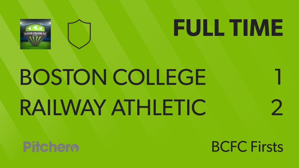 FULL TIME: Boston College 1 - 2 Railway Athletic Reserves
#BOSRAI #Pitchero
pitchero.com/clubs/bostonco…