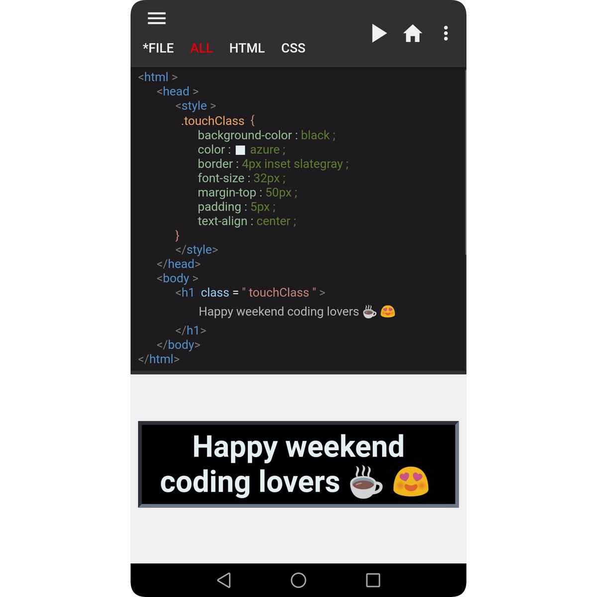 touchcoderapp's tweet image. Happy weekends 😉
Touch Coding App: bit.ly/2Z0nt6V
📱📱📱
#codingweekend #coding #coder #programming #webdev #codinglife #developer #100daysofcode #programmer #webdeveloper #html #html5 #htmleditor #css #css3 #htmlcoding #webdesigner #csseditor