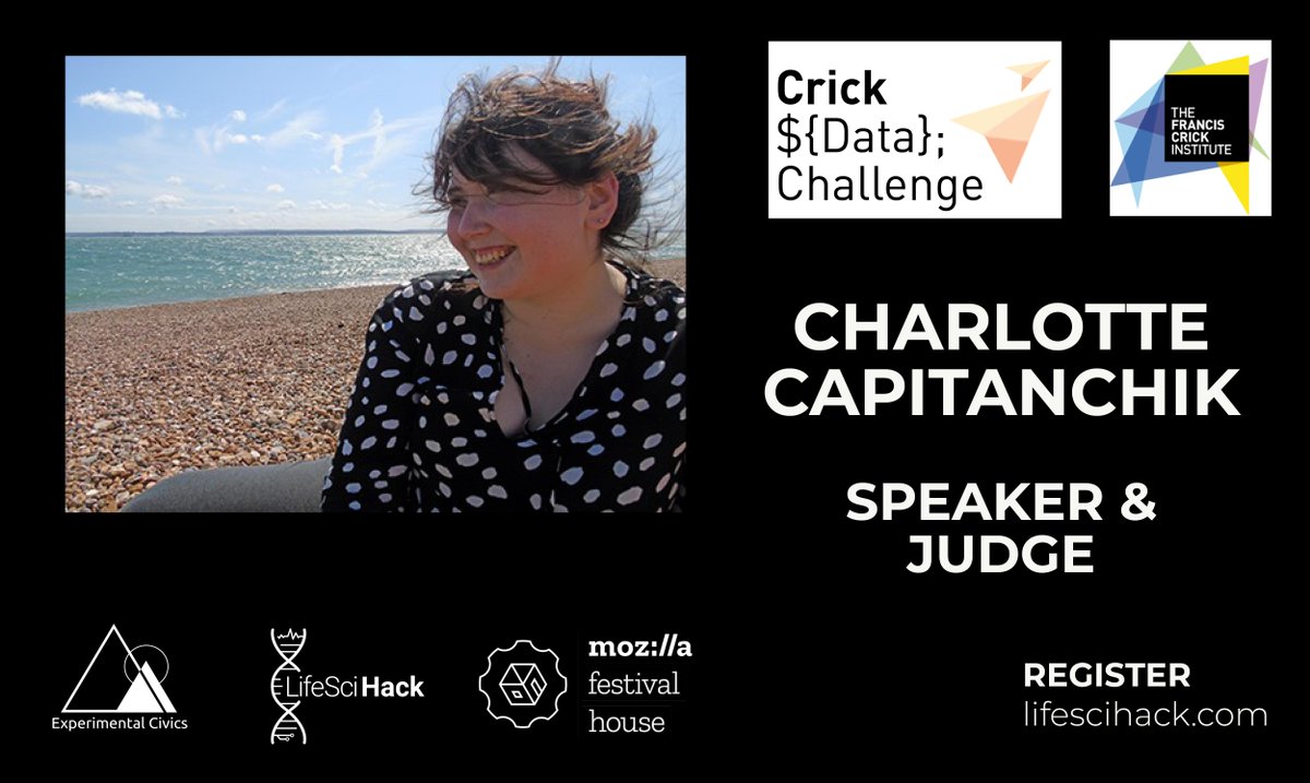 Exp_Civics's tweet image. Excited to announce Charlotte Capitanchik as a #LifeSciHack speaker &amp;amp; judge. 

Charlotte is a computational biologist currently pursuing her PhD at the @TheCrick in London + co-organizes the #CrickDataChallenge.

@tiny_captain  #Hackathon #LifeSciHack @Mozilla @mozillafestival