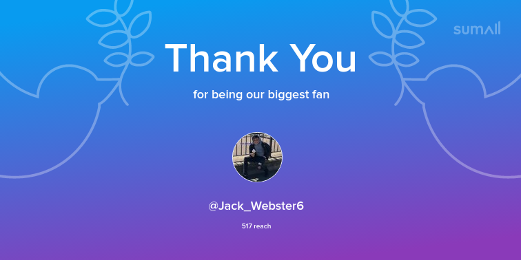 Our biggest fans this week: Jack_Webster6. Thank you! via sumall.com/thankyou?utm_s…