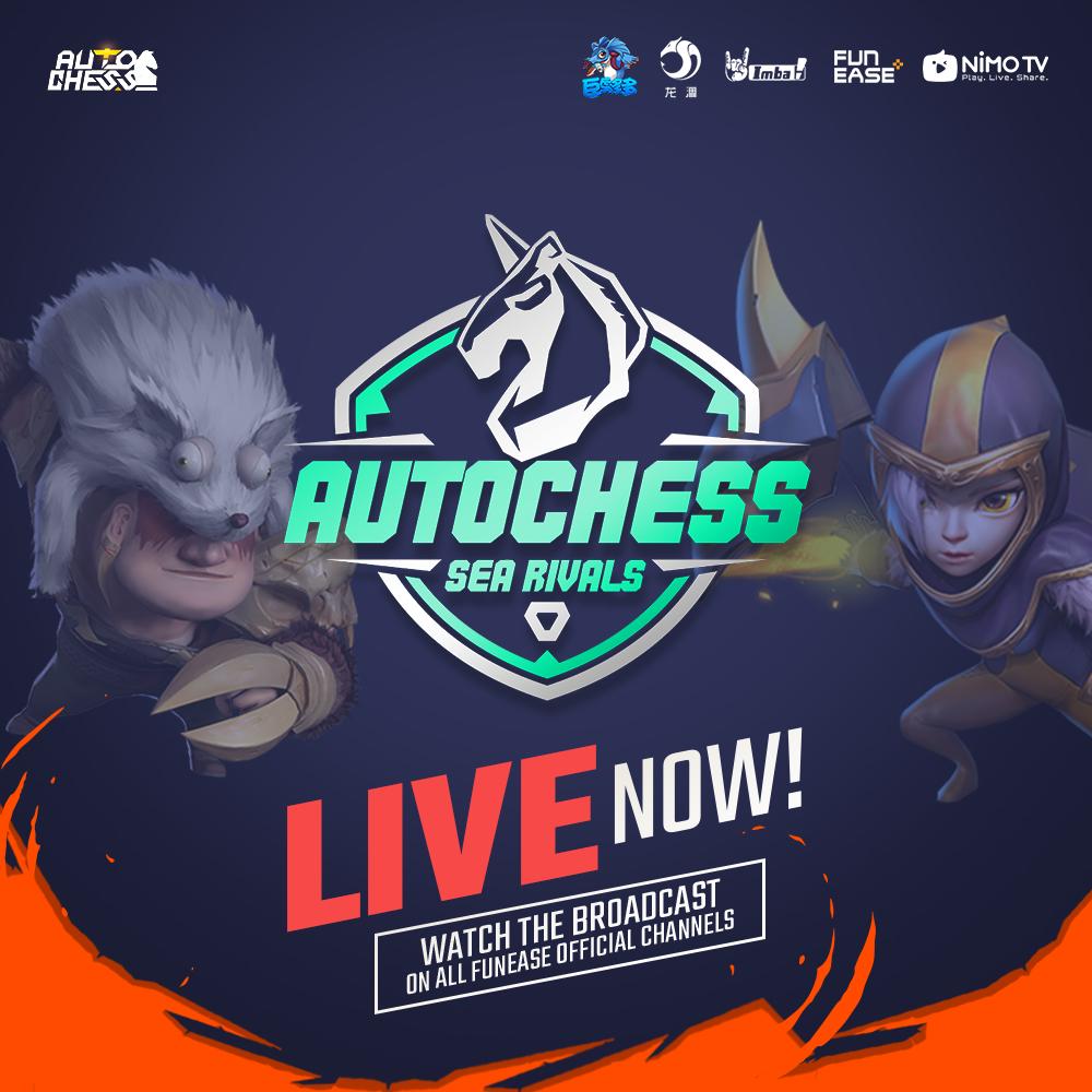 FunEaseOfficial's tweet photo. The Regional Finals for SEA APAC Rivals is Live!
NimoTV -> https://t.co/VvZBhXI4x0
Facebook -> https://t.co/uGaCHszN3K
Twitch -> https://t.co/IUCwxacLok
YouTube -> https://t.co/08Qj6CGlsz
@AutoChess2019 #AutoChess #APACRivals https://t.co/8KJlv99yG2