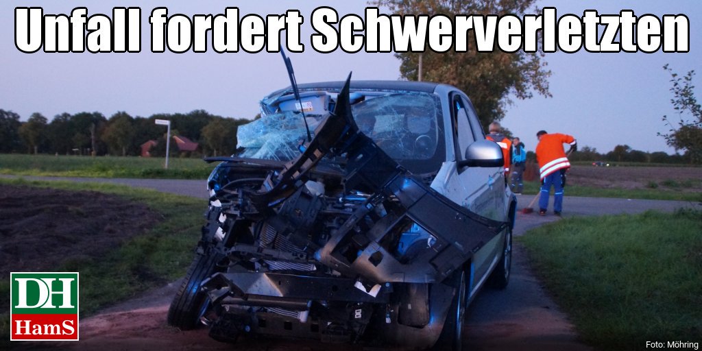 Die_Harke's tweet image. Ein #Unfall forderte am Freitagabend im Kreuzungsbereich zweier Gemeindestraße in #Steinbrink eine schwer verletzte Person. Nach #Polizeiangaben missachtete ein 25-jähriger Mann aus #Diepenau die Vorfahrt dh.ni/xf6fx4