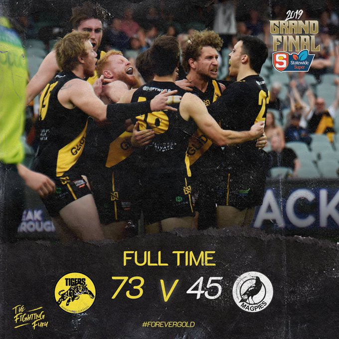 FOOTeTIMESSA's tweet photo. More than a nursery for surplus AFL Players.
More than a development comp for great talent.
No, no, no for 142 years this is a competition still worth winning. 
In front of 39,000+ a great win for @GlenelgFC 
Long live the @SANFL! https://t.co/xXbpjGLiMy