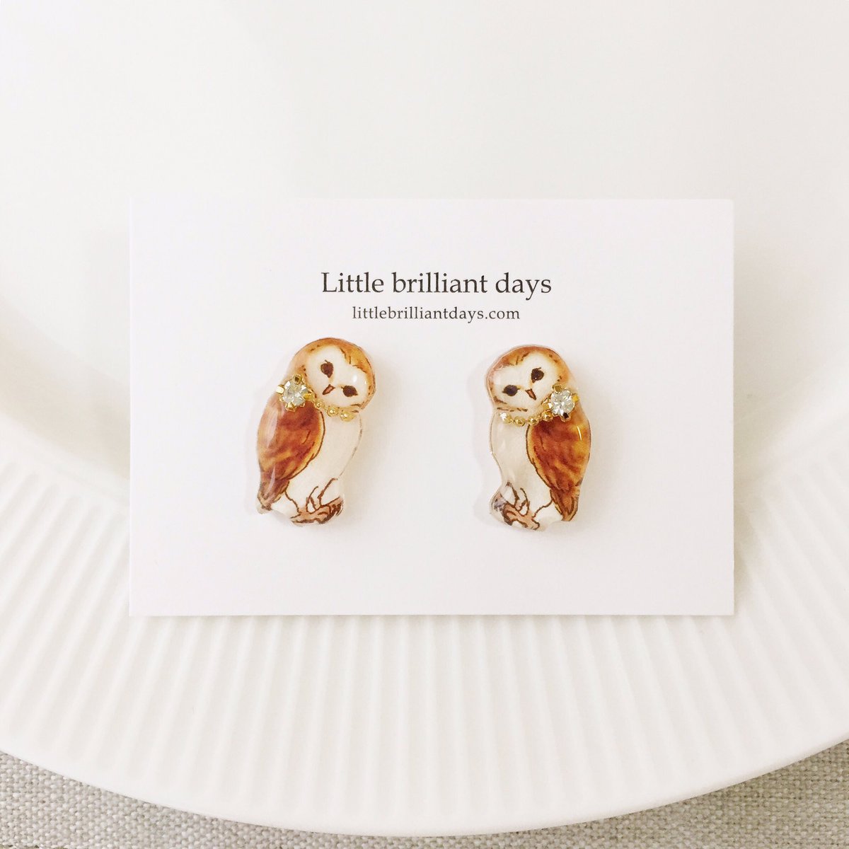 Littlebrilliantdays Auf Twitter フクロウイヤリングできました メンフクロウとコキンメフクロウとミミズクです 首元にはキラキラビジューでお洒落しています ブローチも作ろうかな ハンドメイド メンフクロウ コキンメフクロウ ミミズク フクロウ