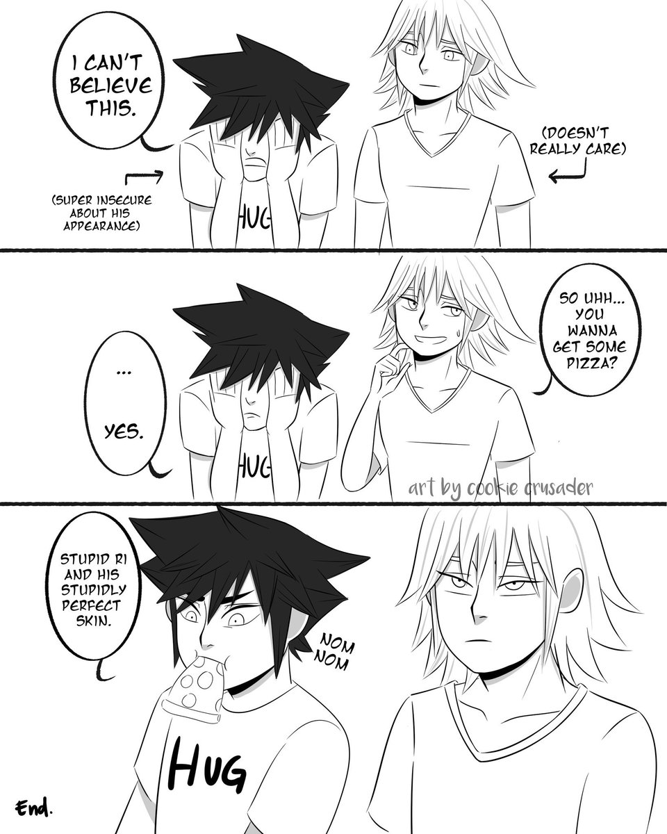 momentofCLARAty's tweet photo. Old comic I forgot to post with my favorte disaster pair in which Repliku has wonderful skin.
Bless these two brats.
#vanpliku #vanitas #kingdomhearts #repliku #replicariku #someonestopme https://t.co/PraPNZybFv