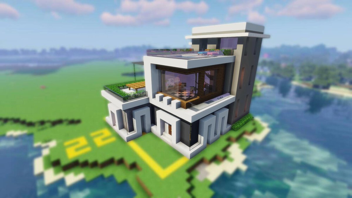 くつろぎ マイクラ好き モダン建築に挑戦してみる T Co Hwnj6vbicf Minecraft Minecraft建築コミュ マインクラフト