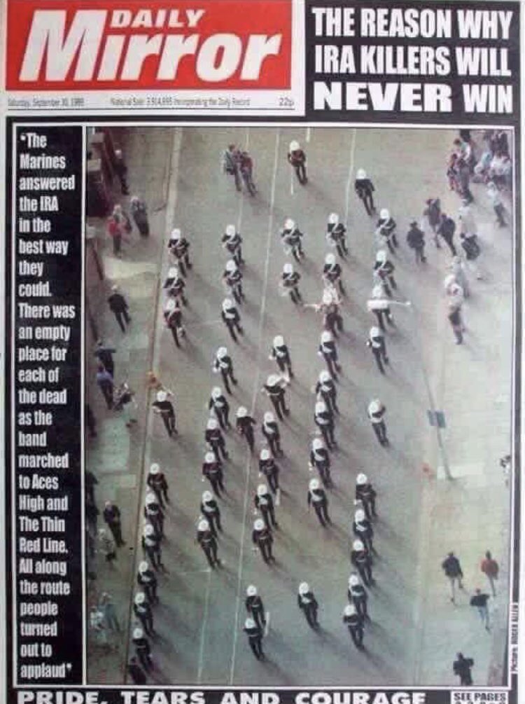 BandsRMVCC's tweet photo. Today marks 30 years since the bombing at the RM School of Music in Deal, murdering 11 Royal Marines musicians. All they wanted to do was play music. Thoughts and prayers from everyone in the @VCCHQ today  @RMBandService https://t.co/0i6o0K6GSe