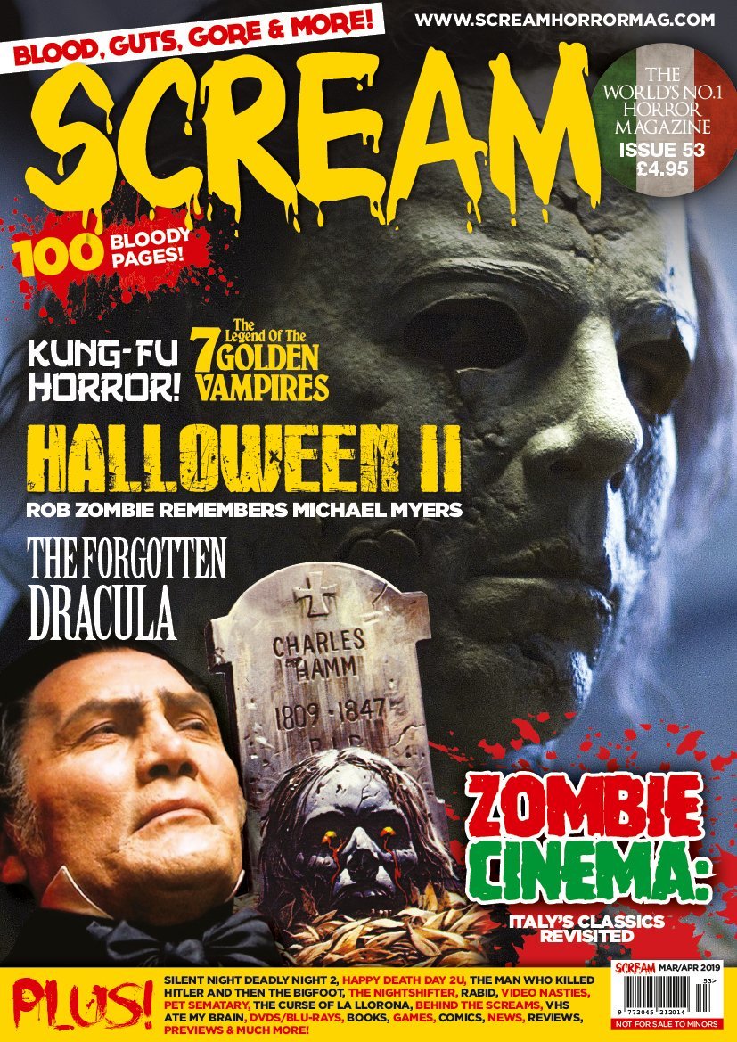 If #HorrorMovies are your love you need to subscribe to SCREAM MAGAZINE... 100 pages in full BLOODY colour. 5 editions of the bi-monthly magazine are delivered right to your door anywhere in the world! 

OUR RATES: UK£25/US$48/CAN$63/AUS69 

screamhorrormag.com/store.