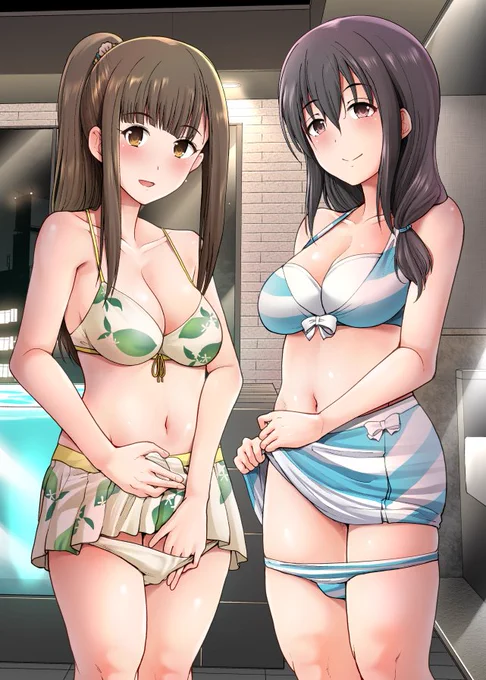 息抜きに描いた水本ゆかり&藤原肇ちょっと見えてる 