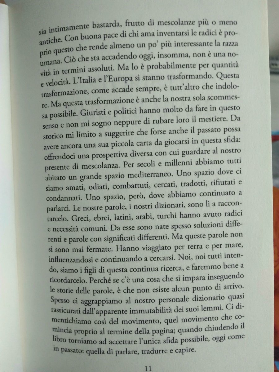 '...Non c'è #cultura o #società umana che non sia intimamente bastarda, frutto di mescolanze più o meno antiche.'
Trasformazione come unica scommessa possibile.

Ho appena iniziato a leggere il #libro di
@VanoliAle: e comincia molto bene...
STORIE DI PAROLE ARABE
@ponteallegrazie