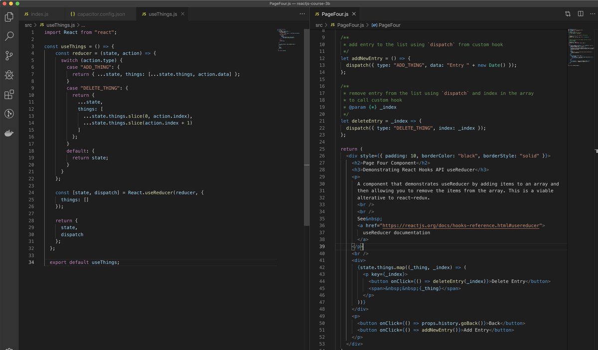 aaronksaunders's tweet photo. Final part of the sample for #reactjs course is to show how you can replace #reactredux code with the new react hooks api.
aaronksaunders/reactjs-course-3b https://t.co/sK1pfhPxvC
#javascript #reactjs #hooksapi #reacthooks #userReducer https://t.co/EC4fwg2SZY