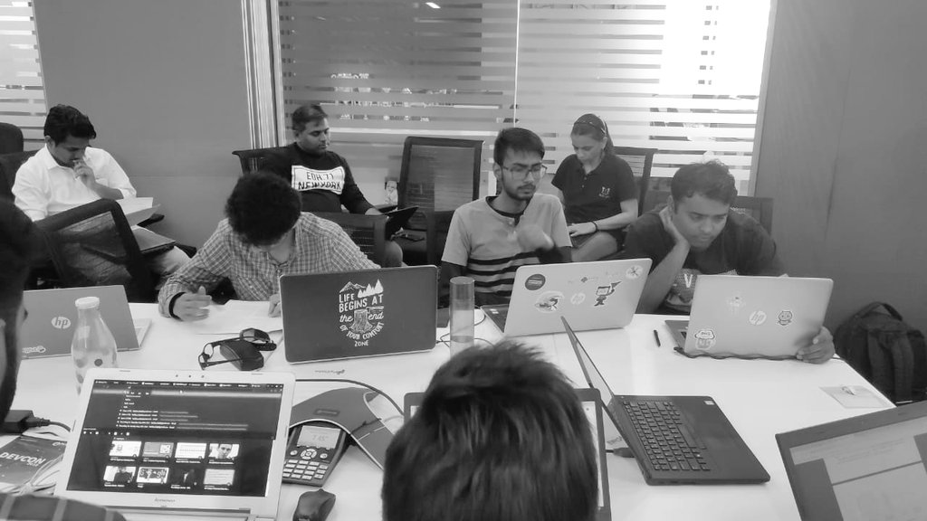 PydataPune's tweet photo. #PyDaters trying to digest research paper at @PyData @Pune #HouseOfResearch @RedHat. Worked on 2 papers "Semi supervised learning with graph embeddings" and "CNNs for sentence classification". Conclusion by #Dinesh, #Yash and #Suvarna 
#MachineLearning #DataScience https://t.co/rdlvriKw5Q