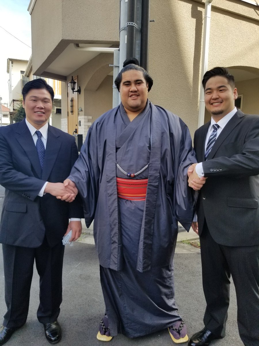 武蔵国、断髪式。元横綱の甥っ子として、ハワイ唯一の力士として