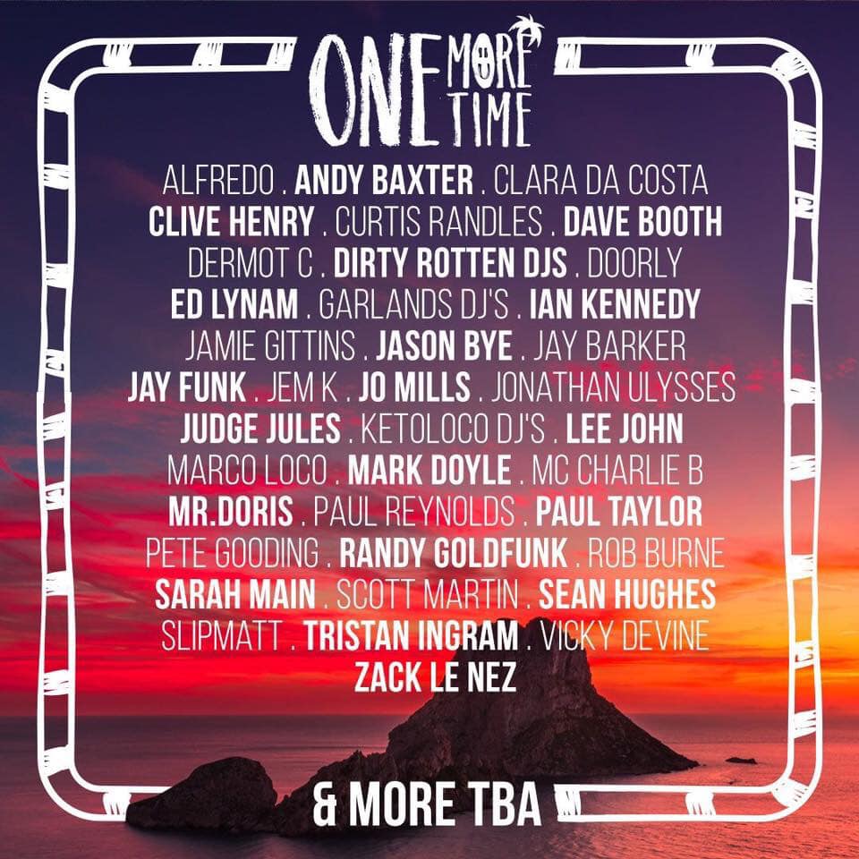 Next weeks adventure in Ibiza for @OneMoreTimeIbiza with  @RealJudgeJules @djjomills @DjJasonBye @DJCliveHenry @djdermotc @djmarkdoyle @doorlydj @IamJamieGittins @MrDorisMusic @Slipmatt @Marcolocomusic @tristaningram @PeteGooding @Sarah_Main @DJJayFunk @VickyDevine @UlybugMusic