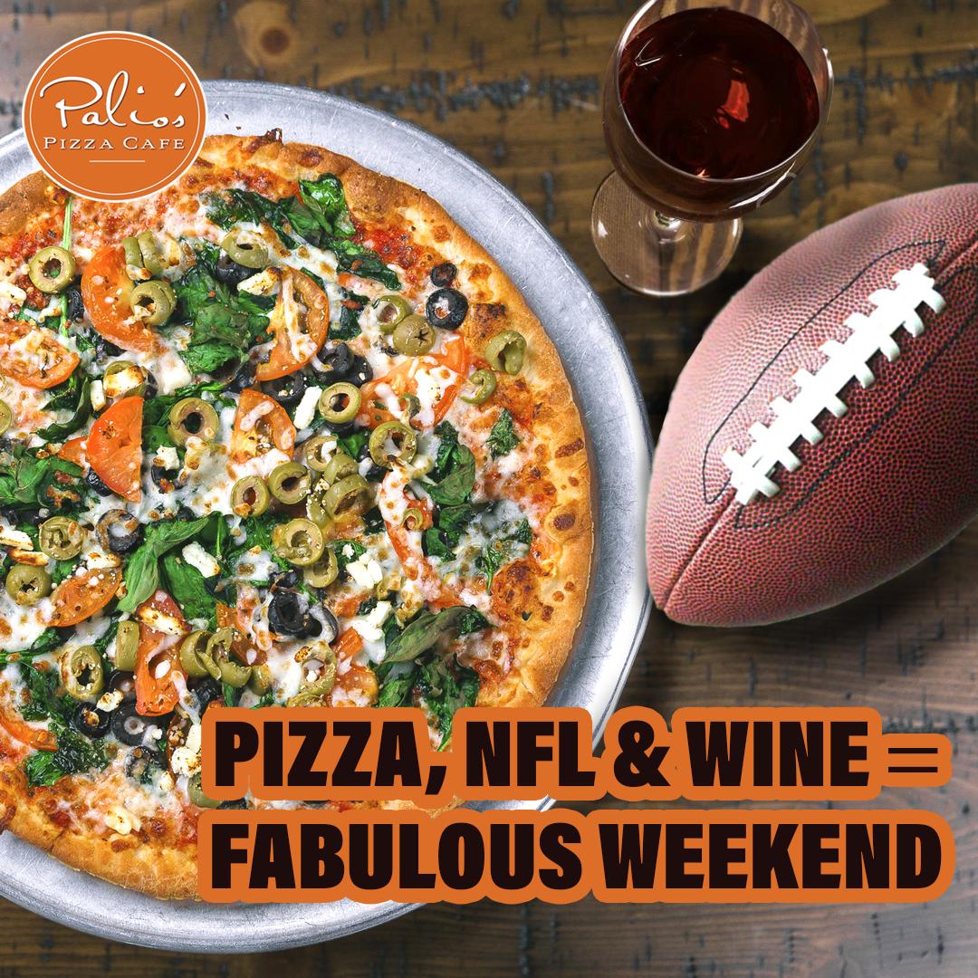 Enjoy the game while you much on your favorite #pizza 
.
.
.
#gameday #NFL #footballseason #gamedayfood #gocowboys #sundayfootball #pizza #wings #paliospizzacafe #crossroads #texas