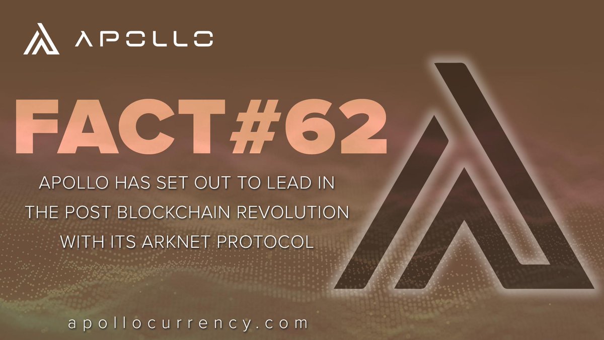 ApolloCurrency's tweet photo. Apollo Facts
A dose of Apollo facts you did and didn't know!

Apollo fact #62
Apollo has set out to lead in the post blockchain revolution with its ArkNet protocol

What's Next? #apollonauts

#apl #apollocurrency #bitcoin #cryptocurrency #btc #ArkNet https://t.co/U1smTWsx4g