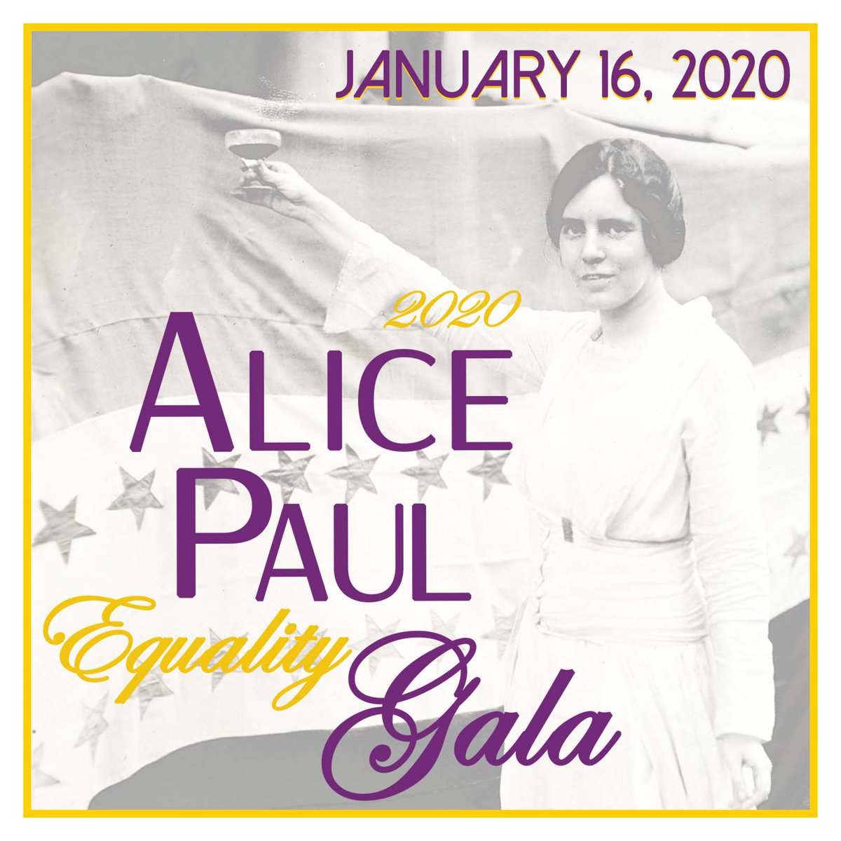 SAVE THE DATE! Join us on January 16, 2020 at the National Constitution Center in Philadelphia for the 2020 Alice Paul Equality Gala! Come out for a fabulous fundraiser honoring suffragist Alice Paul and celebrating 100 years of women's right to vote. Tickets on sale soon!