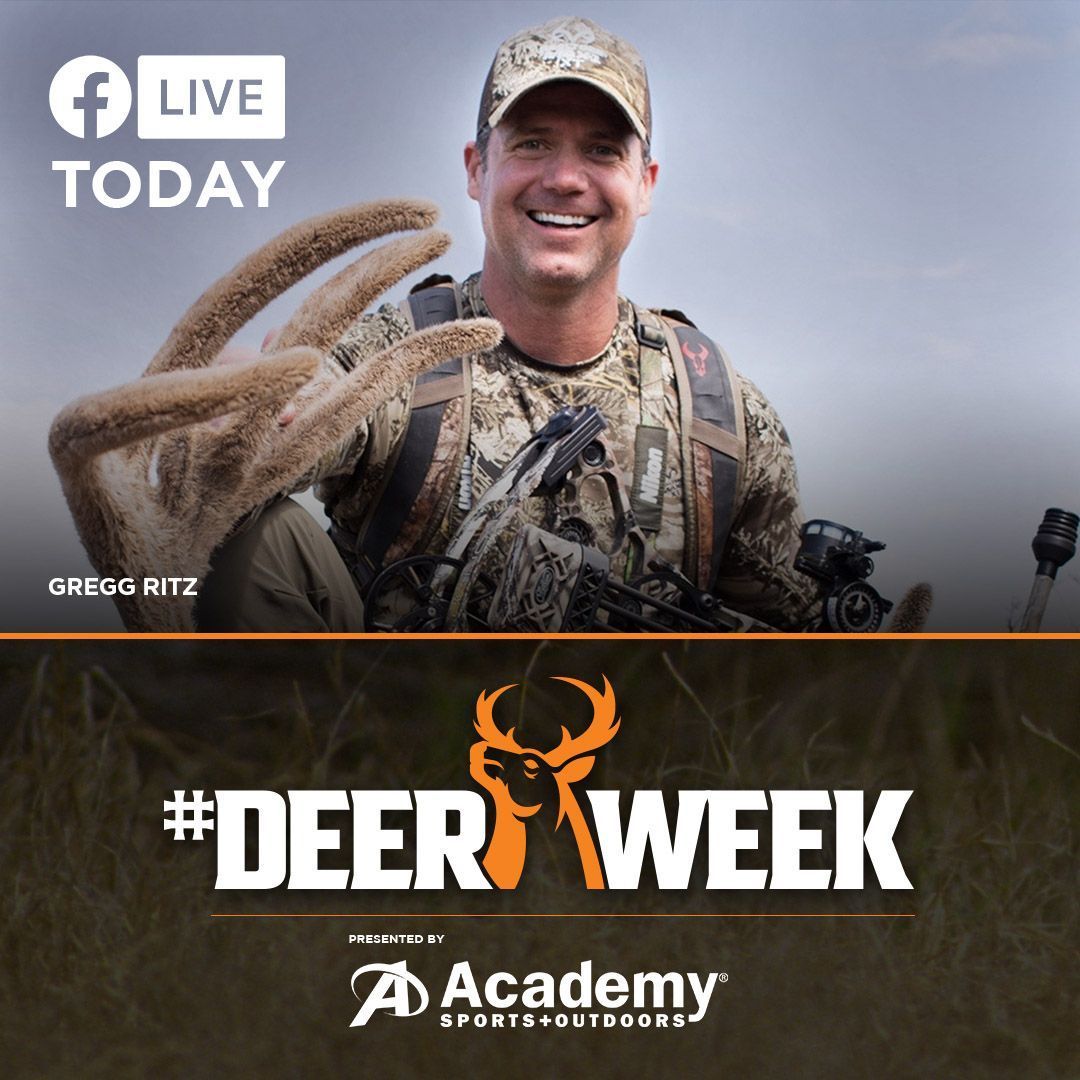 DeerWeek's tweet photo. Join us today for a special #DeerWeek Facebook LIVE with Hunt Masters TV's @GreggRitz! Outdoor Channel's Cam Pauli and Gregg will discuss all things deer hunting as we wrap up #DeerWeek! Presented by @Academy.
-
#WhatGetsYouOutdoors #DeerHunting #Whitetail #DeerWeek https://t.co/fd1BSDVzFA