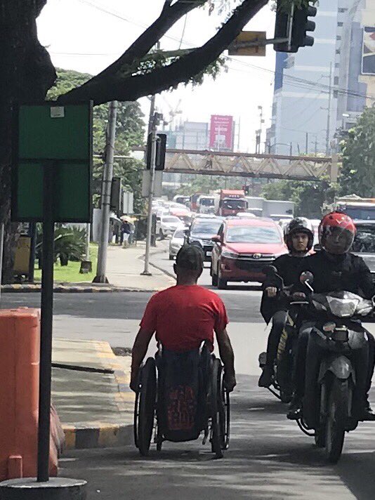 RightOfWayPH's tweet photo. Because no sidewalks. 

You can tell a lot about a city by how it treats PWDs. 

#PWDaccess #wedeservebetter https://t.co/3l9c5IZhX2
