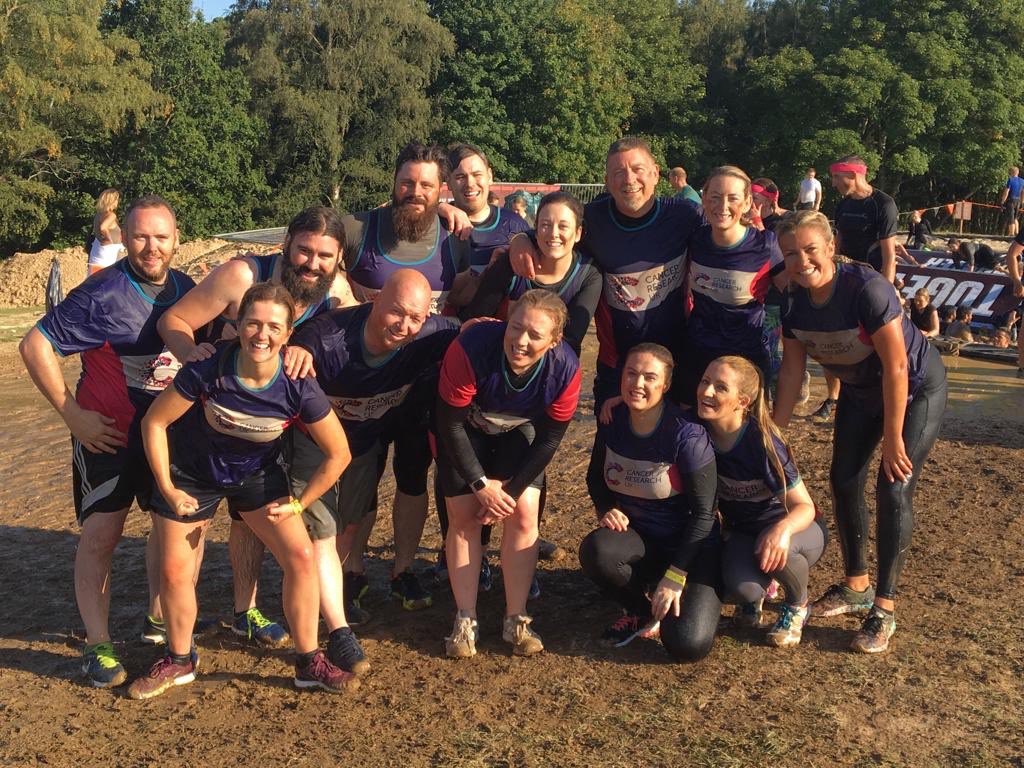 The only muddy photo I have at the minute - amazing day and an amazing team! And the other is of our equally amazing team total, raised for Cancer Research! To continue the fundraising love you can donate at fundraise.cancerresearchuk.org/page/carolines…