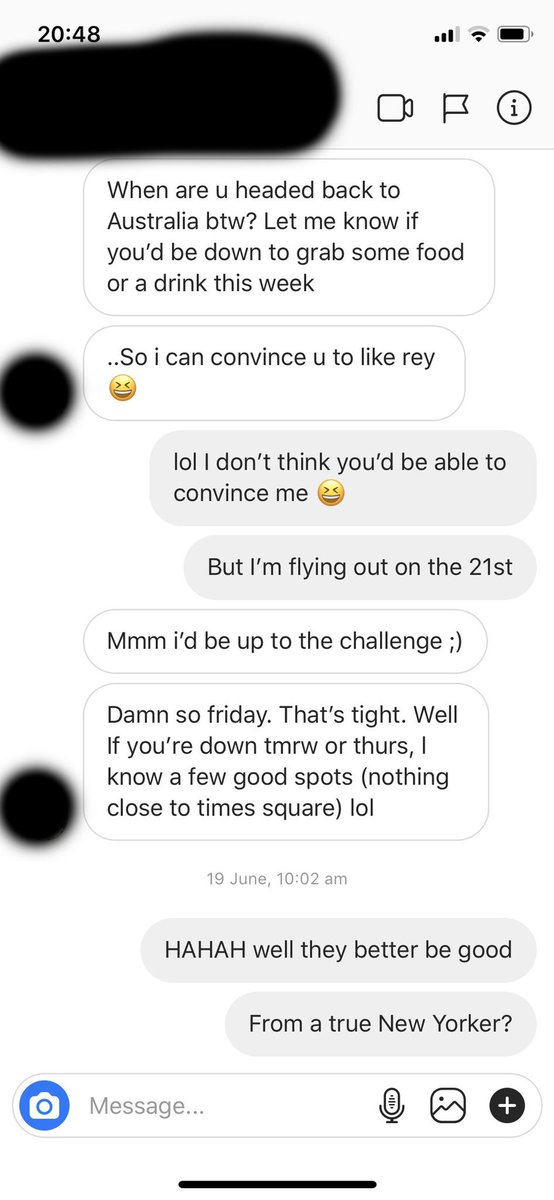 whatsyourig's tweet photo. when you're on holidays &amp; New York boys be like... 😂

#whatsyourig #dms #lol #slidingintodms #haha #icanteven #newyork #screenshots https://t.co/vtloJytRfU